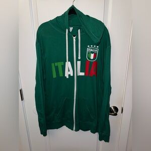Italia Italian Green Full Zip Hoodie Preowned Size XLarge